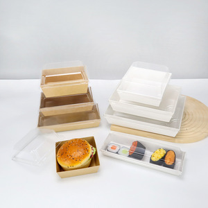 กระดาษคราฟท์สีน้ำตาลงาช้างบอร์ด Tiramisu กล่องกระดาษม้วนเค้กแซนวิชคัสตาร์ดทาร์ตกล่องบรรจุขนมปังเบอร์เกอร์ - Product Image 3