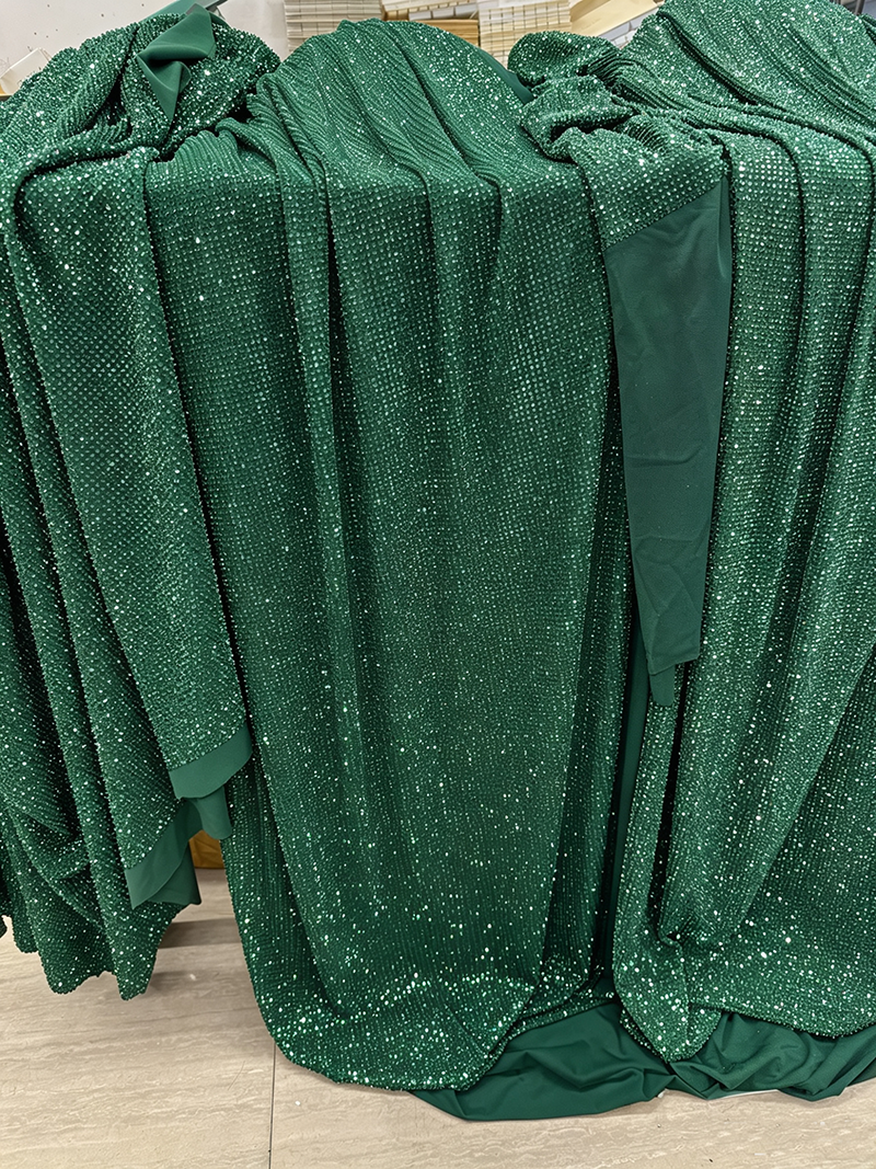 dark green + crystal stone