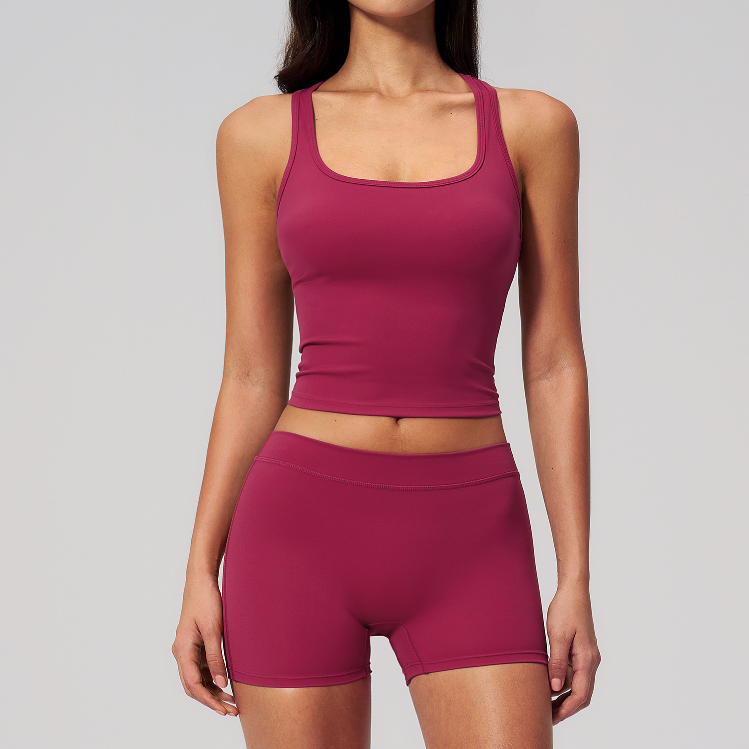 Blush Red Shorts Set