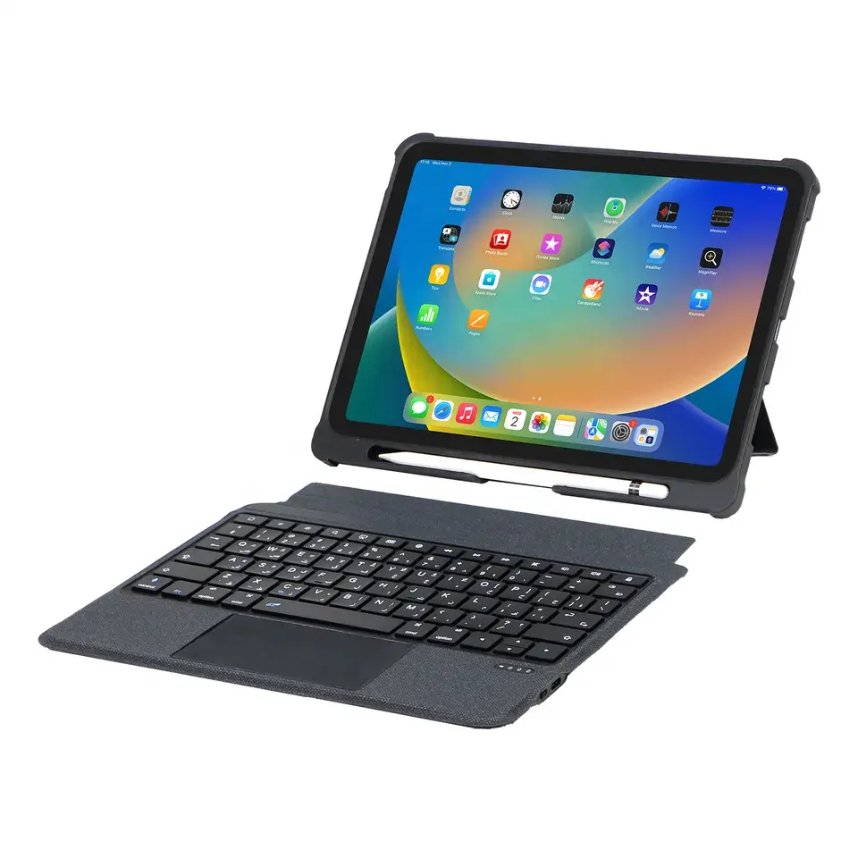 Bluetooth Mini kablosuz ipad klavye arkadan aydınlatmalı klavye tablet iPad 10 için sihirli klavye standı