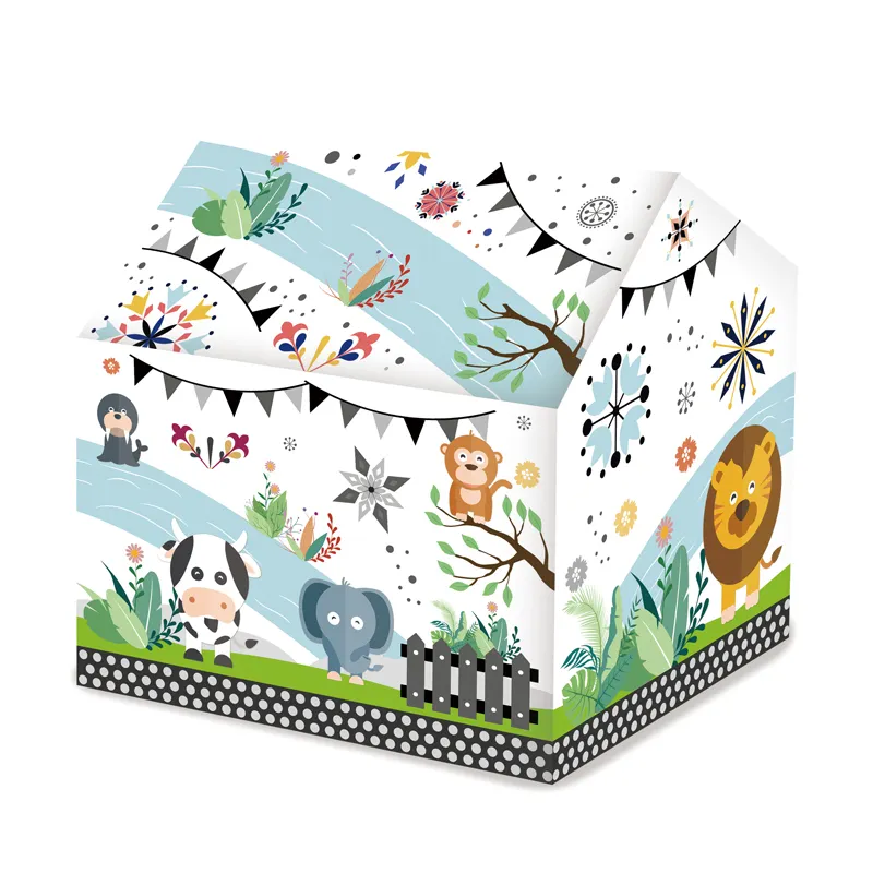 Pretend play indoor cute animal design baby house kids play tent for children