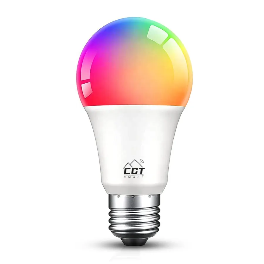 Энергосберегающая разноцветная Светодиодная лампа E27 с Wi-Fi управлением, 9 Вт, A19, RGB, музыкальный светильник для помещений