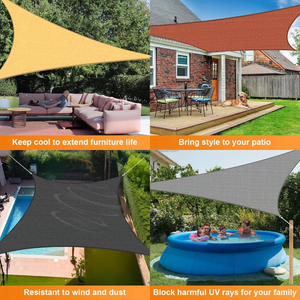 10*10 * 14ft açık veranda file tente üçgen güneş yelken UV blok dokuma poli PVC HDPE malzeme güneşlik restoranlar için - Product Image 3