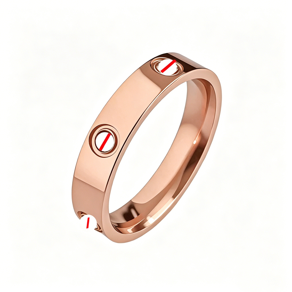 Anillo de uña completo de oro rosa de 4 mm