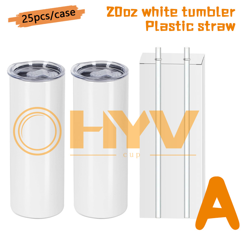 20oz tumbler with plastic straw