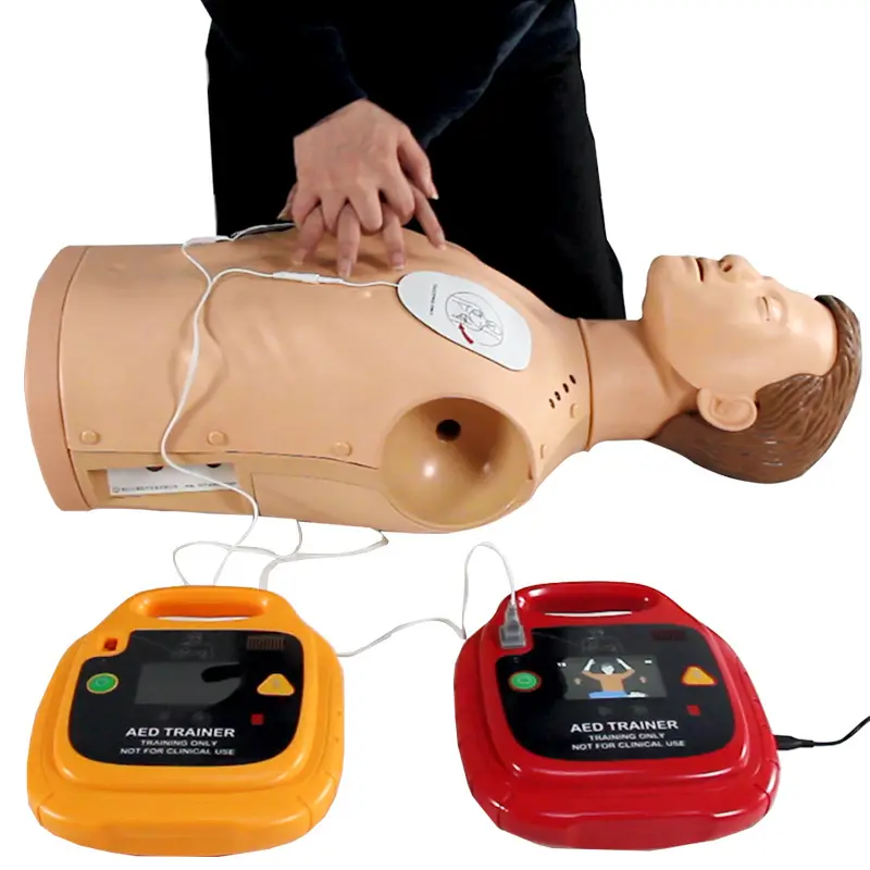 Manequim do CPR do manequim do treinamento médico do equipamento de ensino com desfibrilador do aed do instrutor do AED