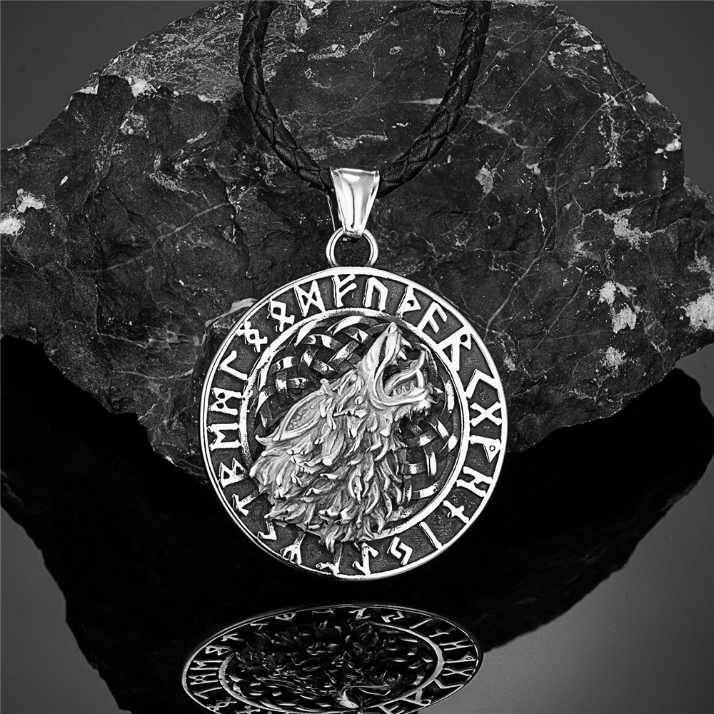 Silver pendant leather cord