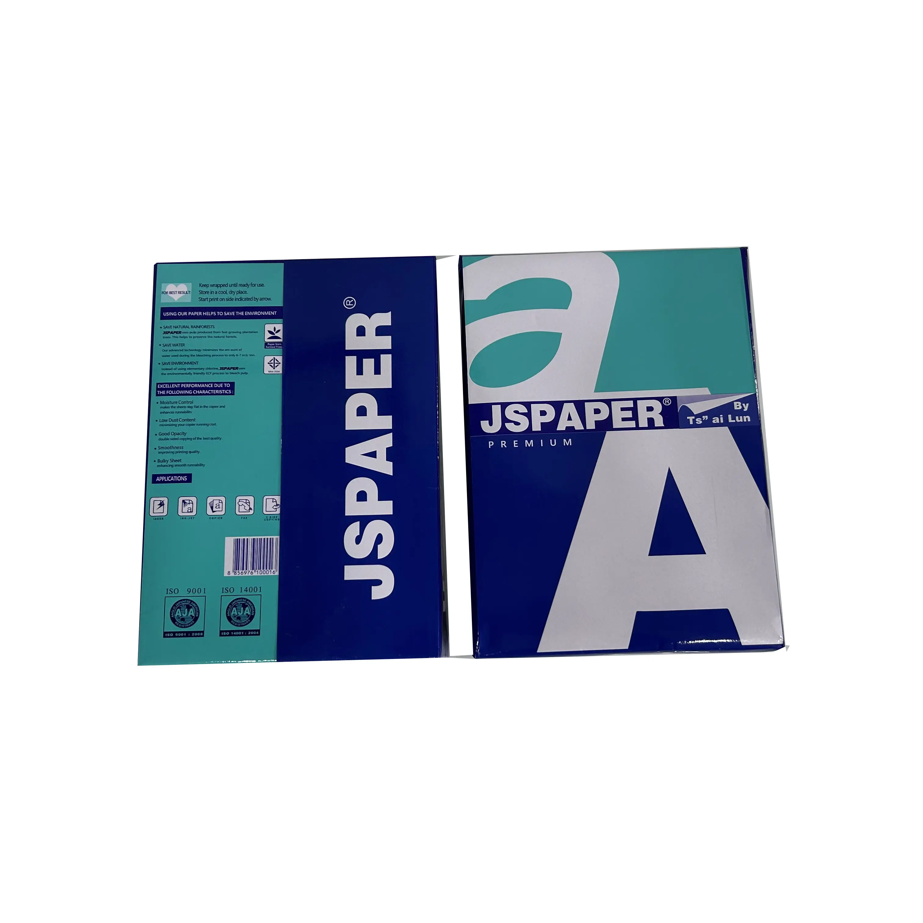 Penggunaan serbaguna kertas JS kertas salinan merek kertas fotokopi ukuran huruf A4 216mm x 279mm 70 75 80 GSM oem odm