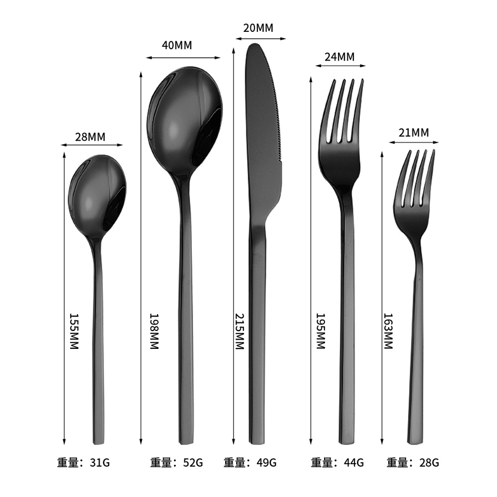 Ensemble de cinq pièces (noir brillant)