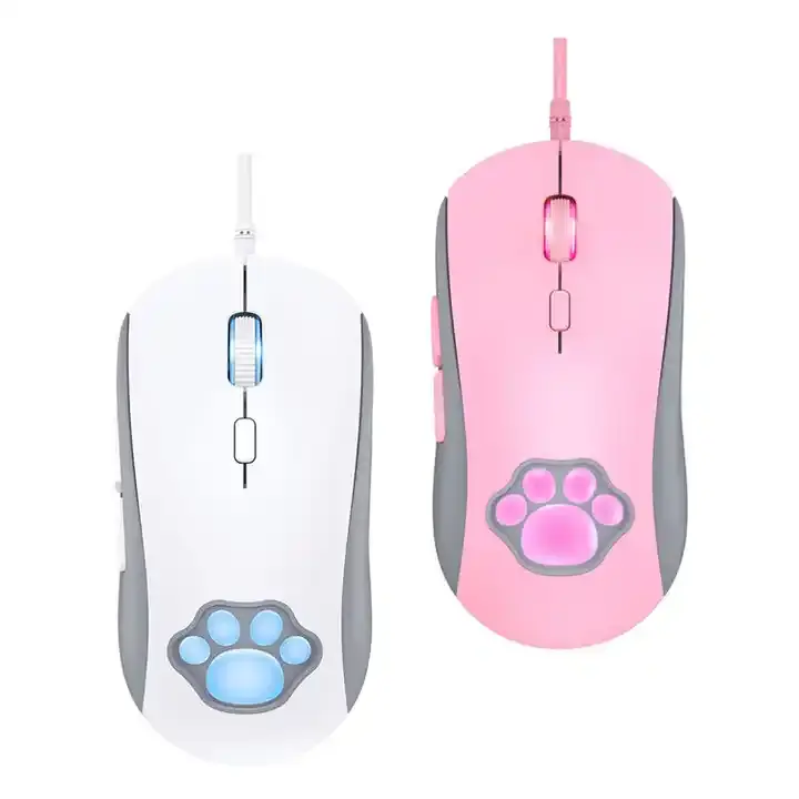 Vendita calda CW918 Mouse per Computer leggero retroilluminato da gioco in plastica con Mouse in topolino USB 2.0 da gioco per ragazze