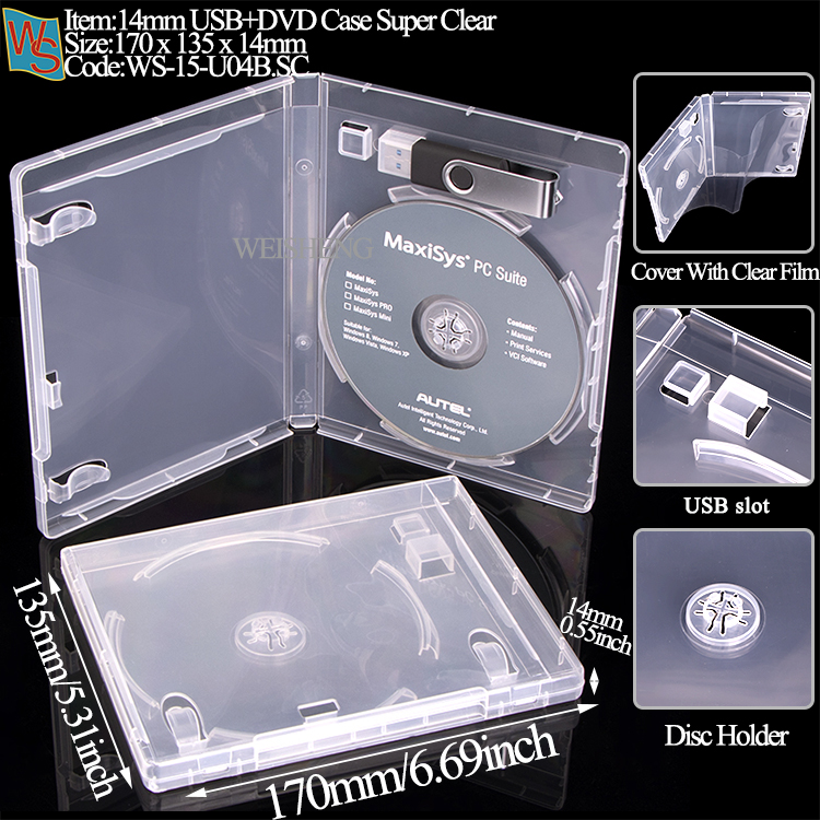 Boîtier U04B 14 mm 1-USB+DVD