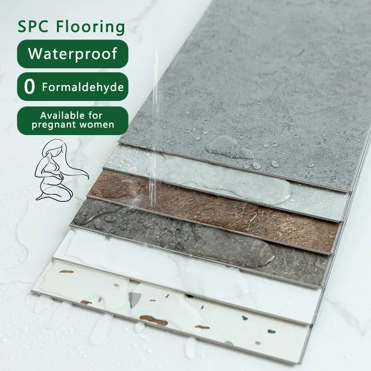 Piastrella composita in plastica di pietra impermeabile di alta qualità per pavimenti SPC da bagno