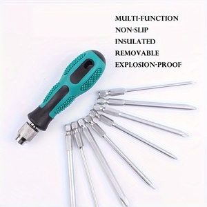 <strong>8</strong> <strong>in</strong> <strong>1</strong> Magnetic Slotted Screwdriver Set with Phillips Head DIY Industrial Grade Customizable OEM Steel Plastic Handle Bits <strong>Tips</strong> - Product Image 3
