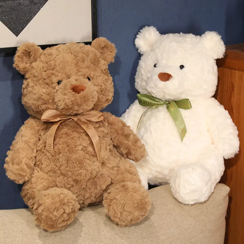 Braunes Umarmungs-Teddybär Plüschtied Piliow Teddybär gefülltes Tierspielzeug Ich liebe dich Bow Knoten große Teddybär-Puppe für Kinder Geschenk