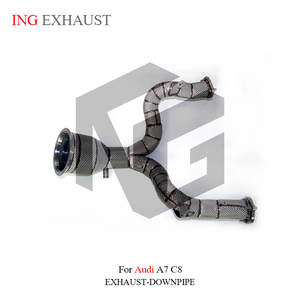 ING egzoz sistemi yüksek akış performans iniş borusu için Audi A6 A7 C8 3.0T katalitik başlık ile araba aksesuarları - Product Image 3