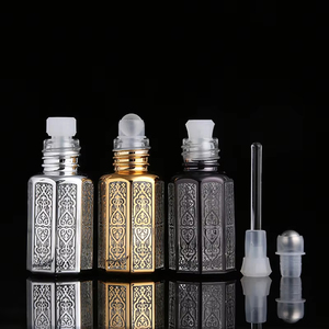 ガラスクリスタルエッセンシャルオイルボトルアタルオイルボトル3ml 6ml 9ml 12ml香水容器ボトルガラスドロップスティック/ローラーボール付き - Product Image 1