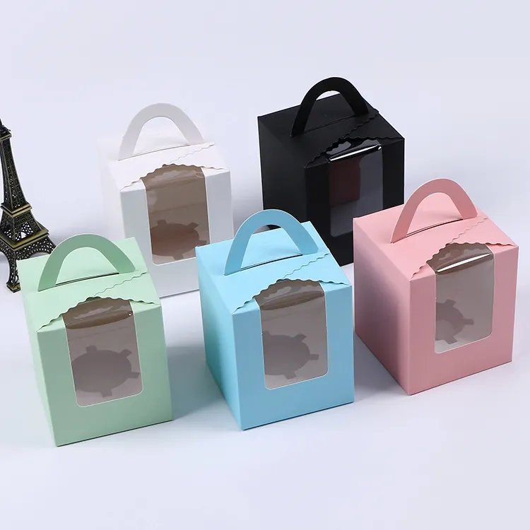 OMT печатные PMS однотонные маленькие одиночные индивидуальные упаковочные коробки для кексов торта Emballage Boite Gateau high De Bolo