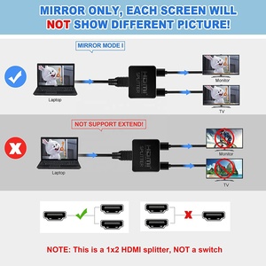 Soporte DVI DP 1 en 2 salida Copia de monitor dual Imagen 4K Divisor HDMI con EDID