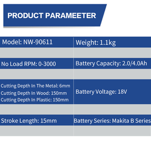 เข้ากันได้กับ18V Makita B-Series ลูกสูบเลื่อยไฟฟ้าเครื่องมือตัดท่อพีวีซีแบบไร้สาย - Product Image 6