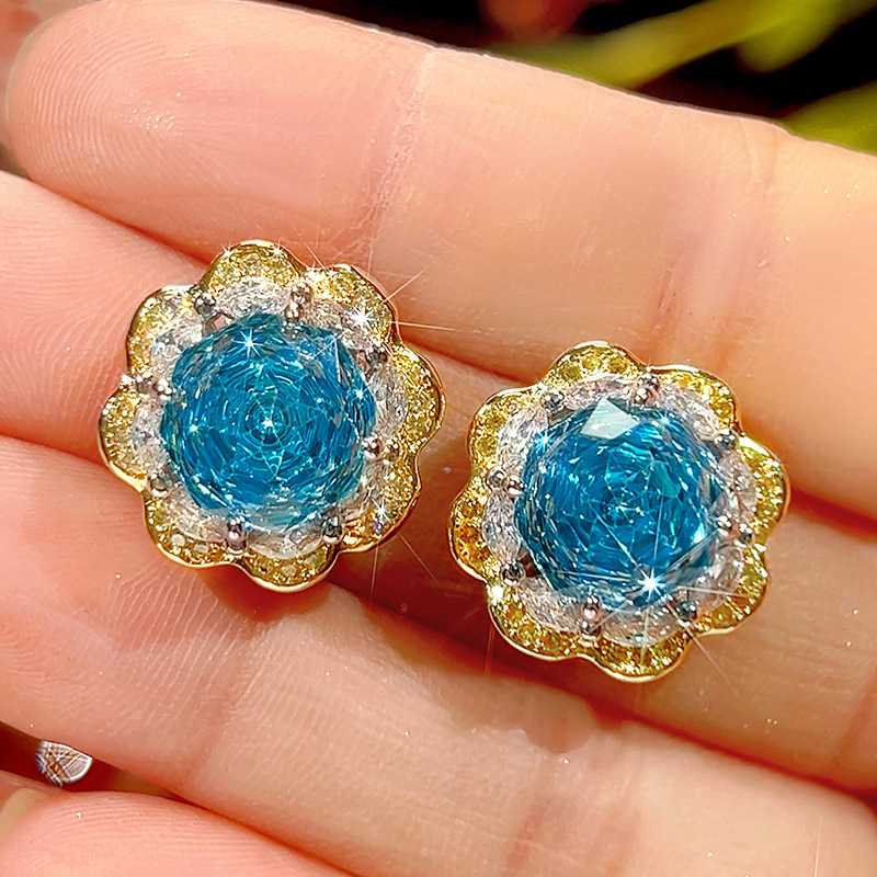 Boucles d'oreilles bleu marine