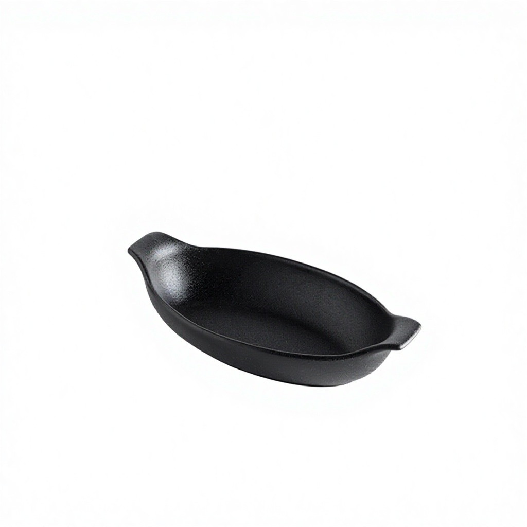 Assiette ovale noire