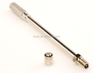 Oto tamir aracı 150MM araba aksesuarı düz Metal tipi lastik supap gövdesi uzatma gümüş renk hava uzatma lastik tamir aracı