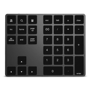 Teclado delgado de 34 teclas, miniteclado numérico inalámbrico, Teclado portátil, color azul
