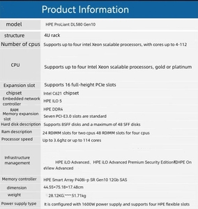 Web hosting media case rack computadora precio NAS storage Edge PC hpserver G10 DL 580 10gbps servidor dedicado - Product Image 6