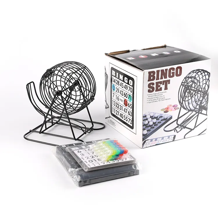 Support customization wholesale bingo game set with bingo cage chips board