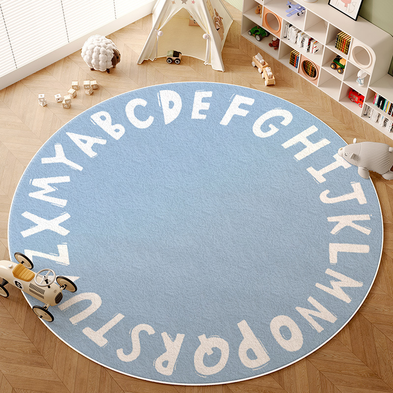 Terciopelo Persa Estilo S - Letras Alegres (Azul Cielo)