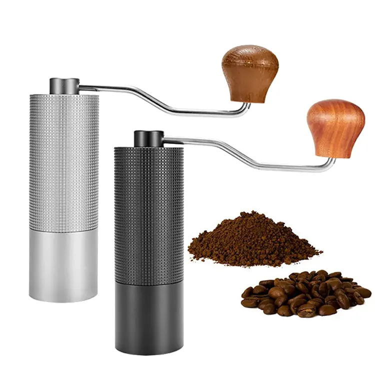 Mini molinillo de café de mano portátil, molinillo de café de rebabas ajustable comercial de acero inoxidable, molinillo Manual de granos de café