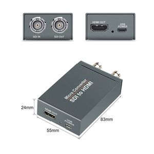 Micro convertidor de video para adaptador SDI a HDMI / HDMI a SDI con Power Mini 3G HD Detección automática de formato de audio de la Cámara de audio de la SD-SDI