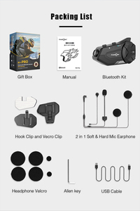 Freedconn-auriculares inalámbricos R1 Pro para casco de motocicleta, sistema de intercomunicación de grupo con cámara de gran angular incorporada 2K - Product Image 6
