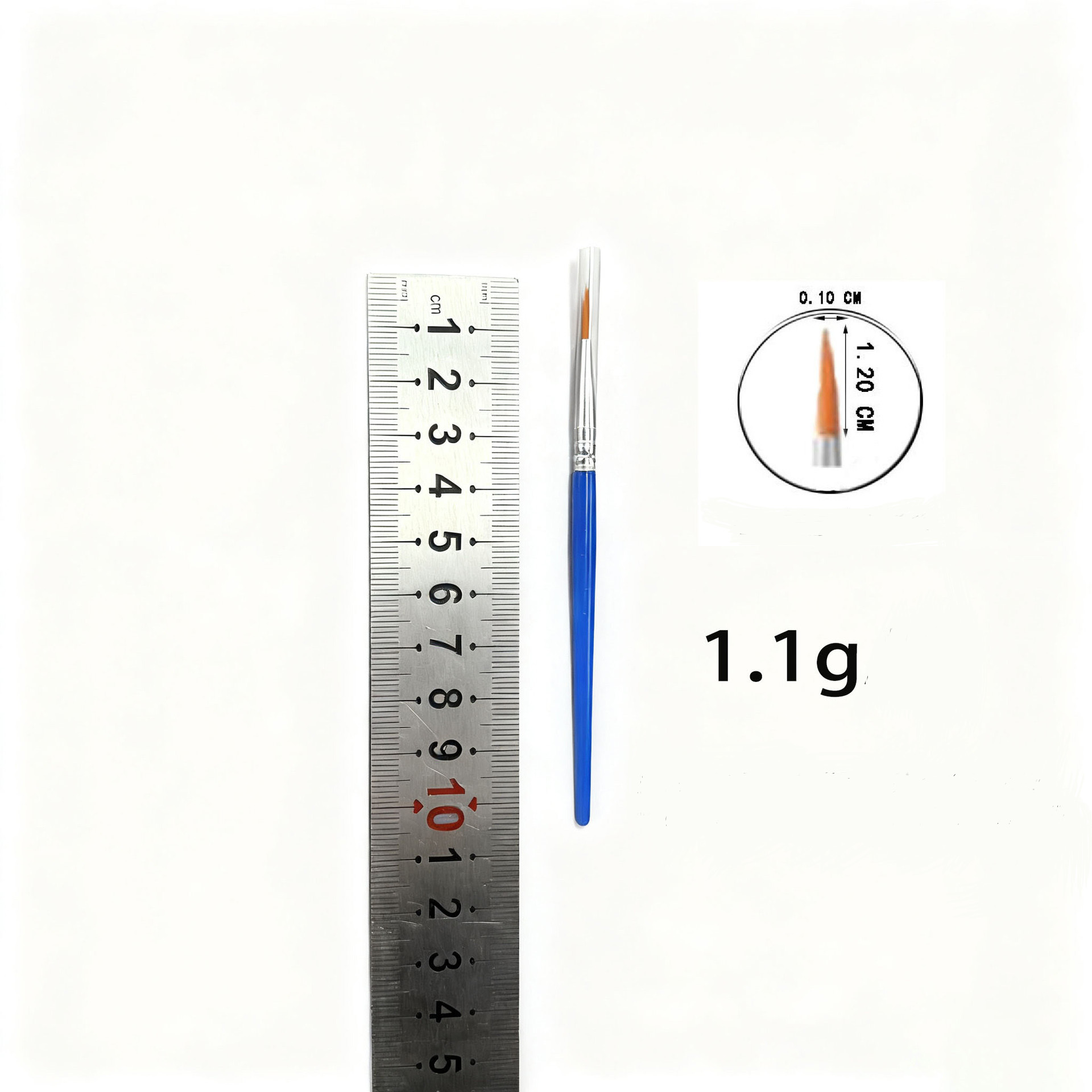 10.5cm blue barrel-tip drawing pen with cap
