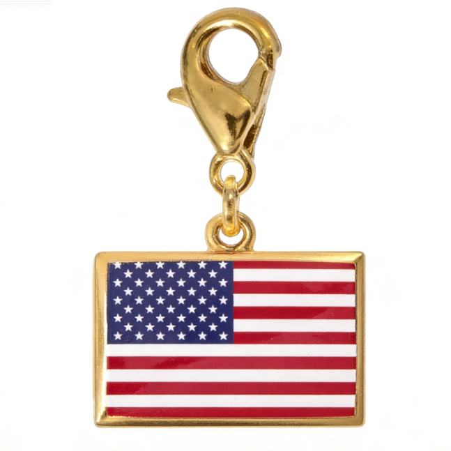 bandera americana dorada