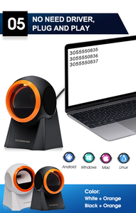 Lector de código de barras de escritorio omnidireccional 2D con cable Plataforma de escaneo de código QR Escáner de código de barras para Precio de supermercado - Product Image 6