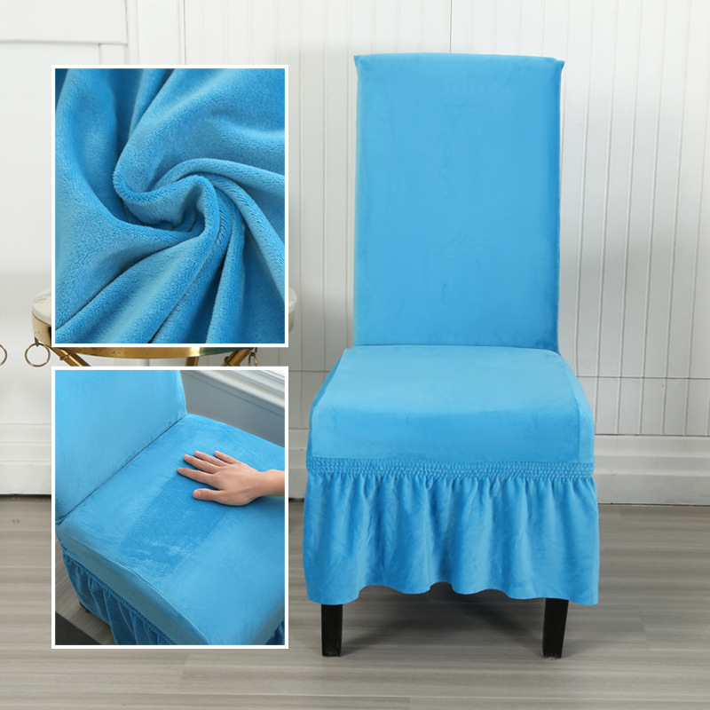 Suede-sky blue-universal chair cover