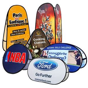 Impressão personalizada Horizontal Oval A-Frame Sideline Bean Forma <span class=keywords><strong>Pop</strong></span> Out Sinais Banner Outdoor <span class=keywords><strong>Pop</strong></span> up Banner Sports Field Banner