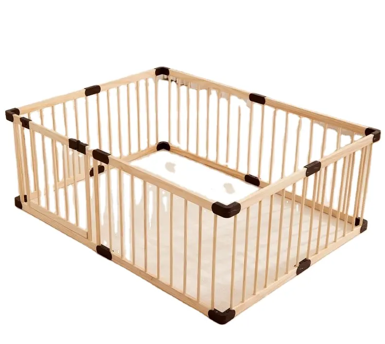 Corralito de madera personalizado para bebés, valla de juego, puerta, bolígrafo de madera grande para bebés y niños pequeños, patios de juegos interiores para niños, área de gimnasio