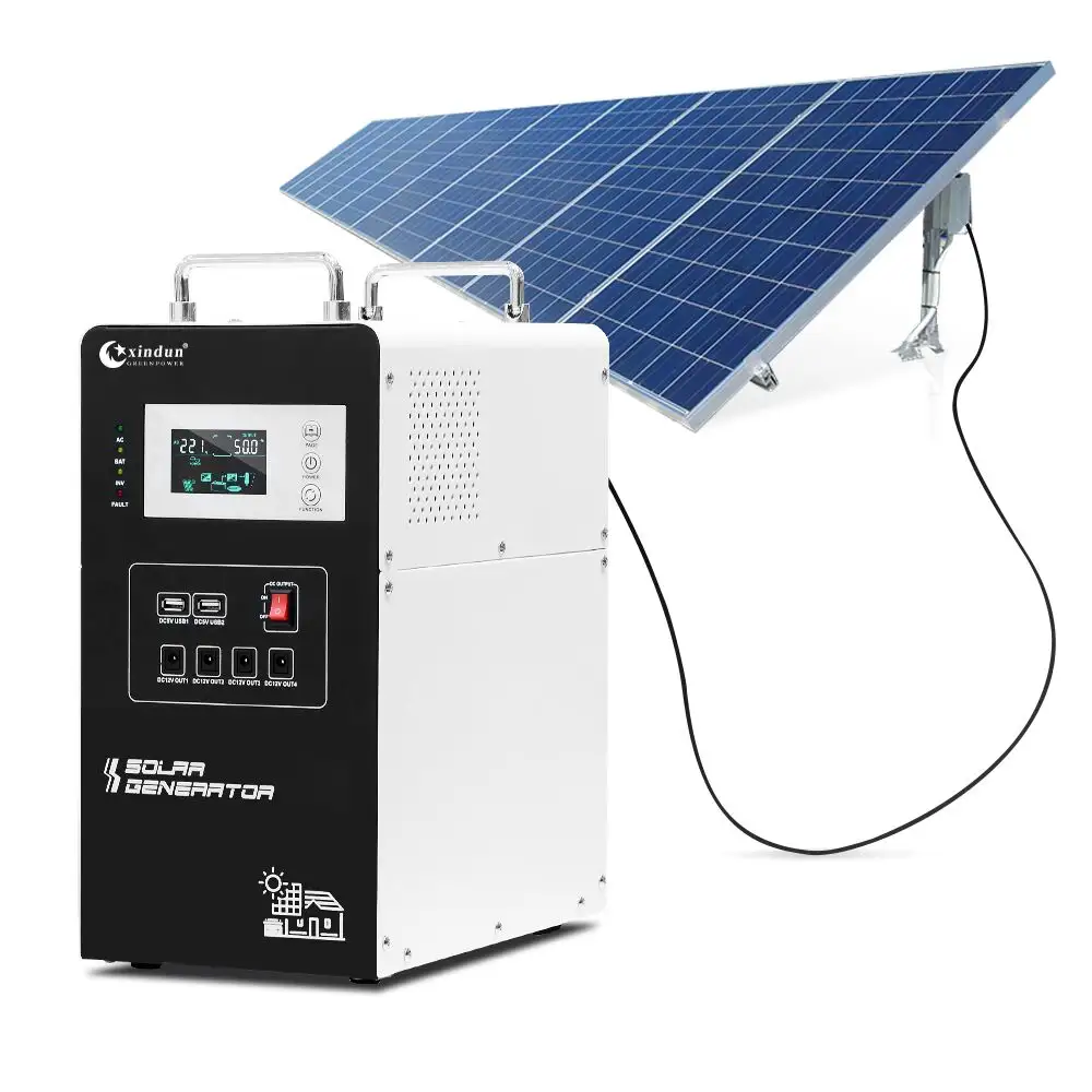 Xindun-mini sistema de energía solar portátil para el hogar, kit completo de generador solar de 500W, 1000W, 2000W y 3000W