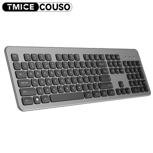 Ultra-fino silencioso sem fio Dual Mode computador teclado escritório teclado computador recarregável bluetooth teclado para laptop