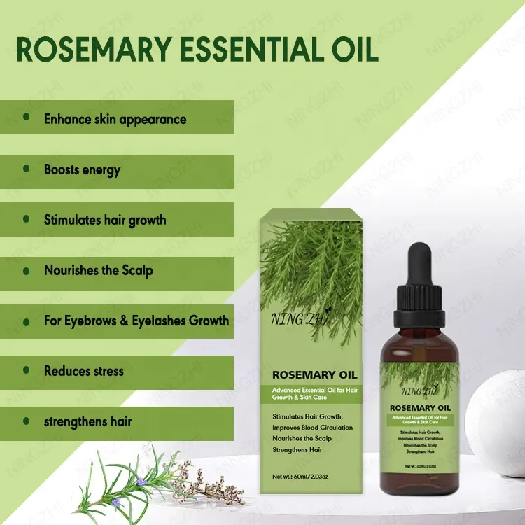 Óleo de crescimento rápido do cabelo de rosemary biotina de marca própria óleo natural orgânico de hortelã para fortalecer o couro cabeludo e o cabelo
