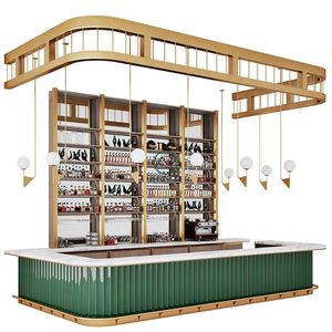Özel ahşap restoran bar sayacı büyük şarap bar sayacı özelleştirilmiş tasarım - Product Image 2