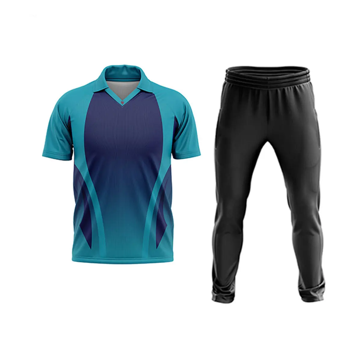 Vente en gros de t-shirts de cricket colorés t-shirts sportifs respirants maillots de cricket en polyester avec impression personnalisée et conception gratuite