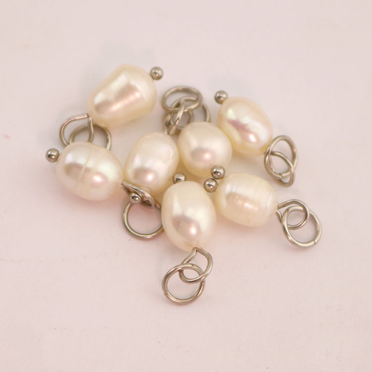 argent/perle/taille plus petite env.7x17mm/argent