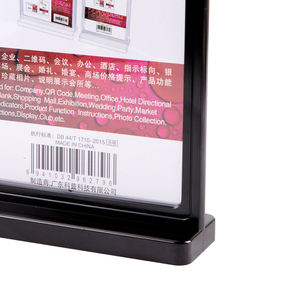 Card Holder Plastic 2-sided PVC Desktop 3 Colors Restaurant Menu Stand <strong>T</strong>-shaped Countertop Display Stand for Wedding or QR <strong>Code</strong> - Product Image 4