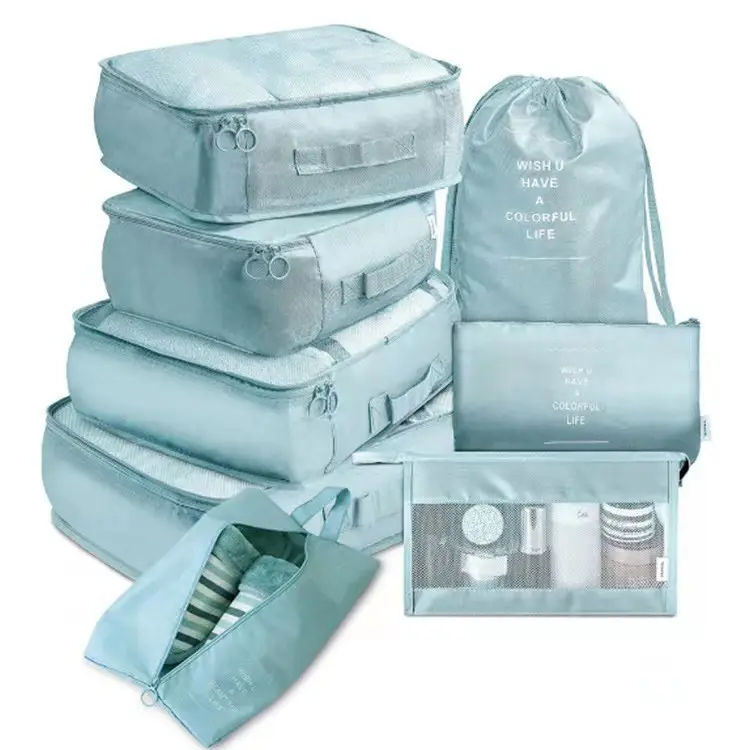 8 Stuks 6 Stuks Kubussen Mode Outdoor Reizen Duurzame Waterdichte Tas Set Koffer Verpakking Opvouwbare Organizer Tassen