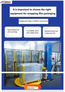 Máquina envolvedora de paletas eléctrica completamente automática de fábrica Dispositivo de película de elevación de paletas verticales Embalaje de plástico preestirado - Product Image 6