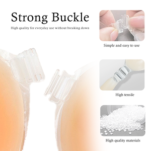 Verão <span class=keywords><strong>Nude</strong></span> Silicone Bra Lingerie para Mulheres com Alças Respiráveis Adesivo Sem Mangas Tops Beach Swimwear - Product Image 4