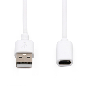 Blanco 24AWG USB 2,0 macho a hembra Cable de cobre puro PVC chaqueta trenza blindaje para ordenador AM CF tipo C Cable de carga USB - Product Image 5